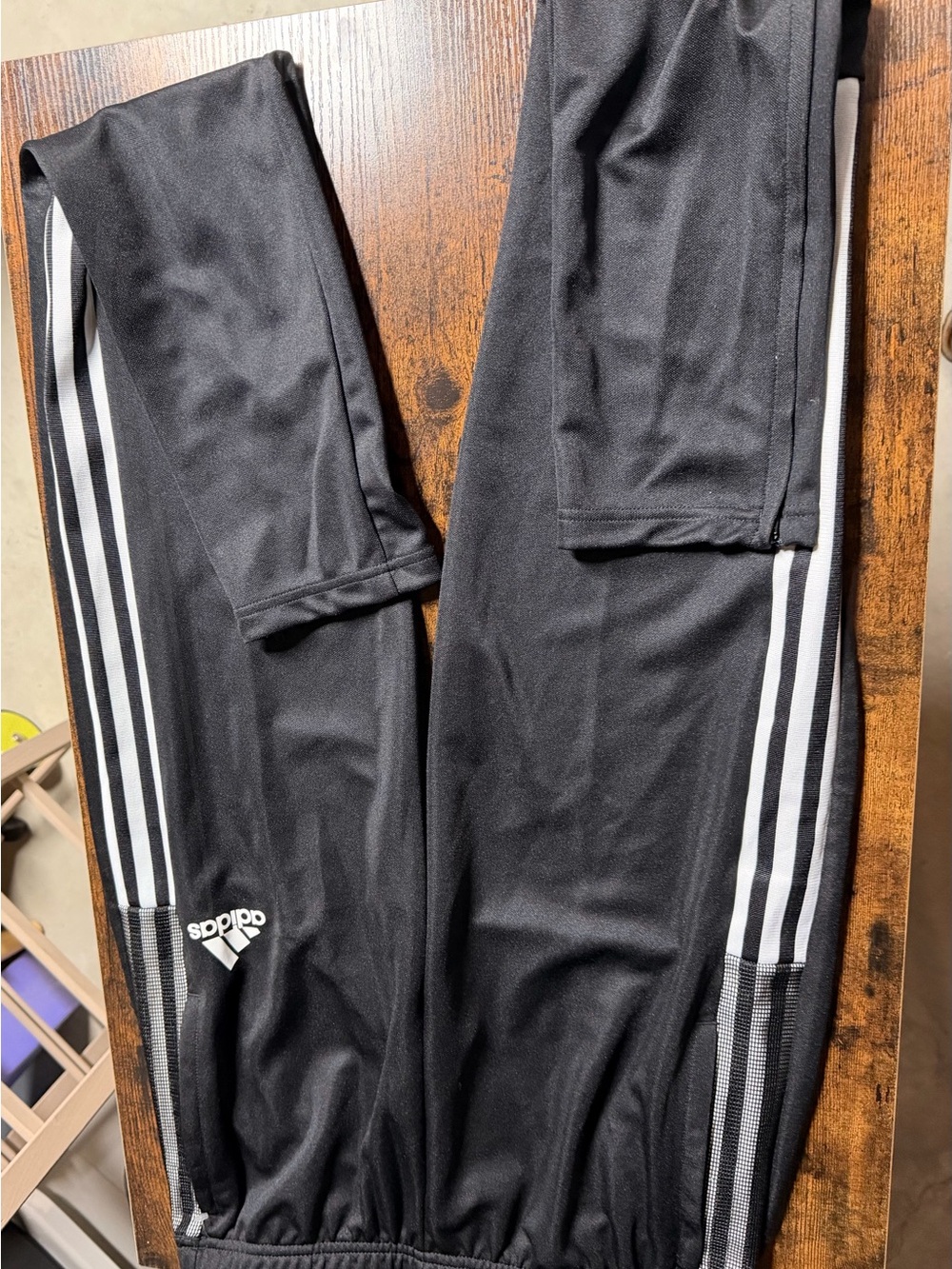 adidas Black Sweatpants with White Side Stripes